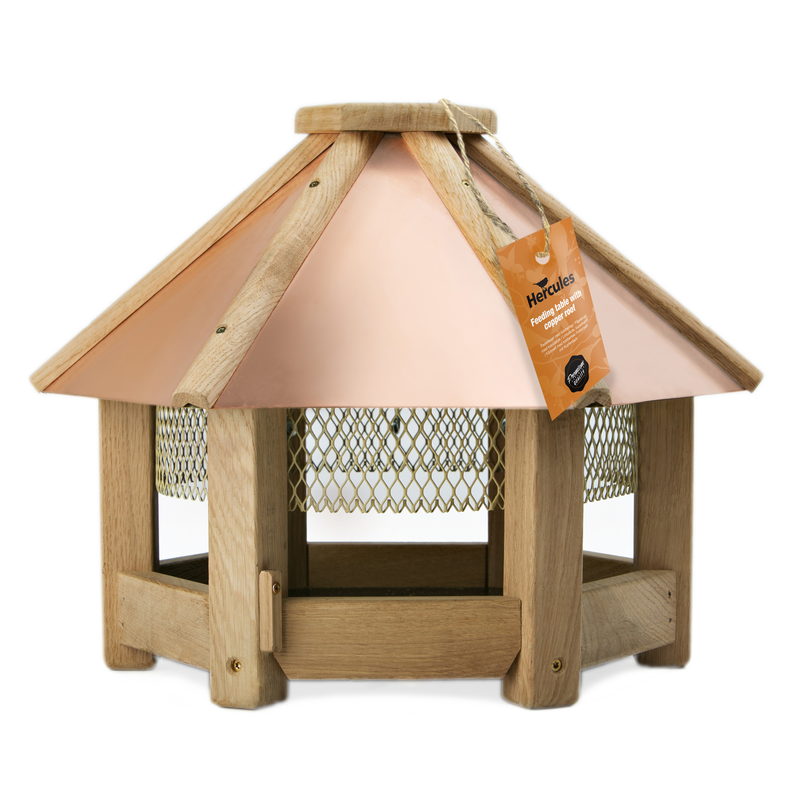 Hercules VogelFutterhaus mit Ständer, kllein mit Kupferdach
